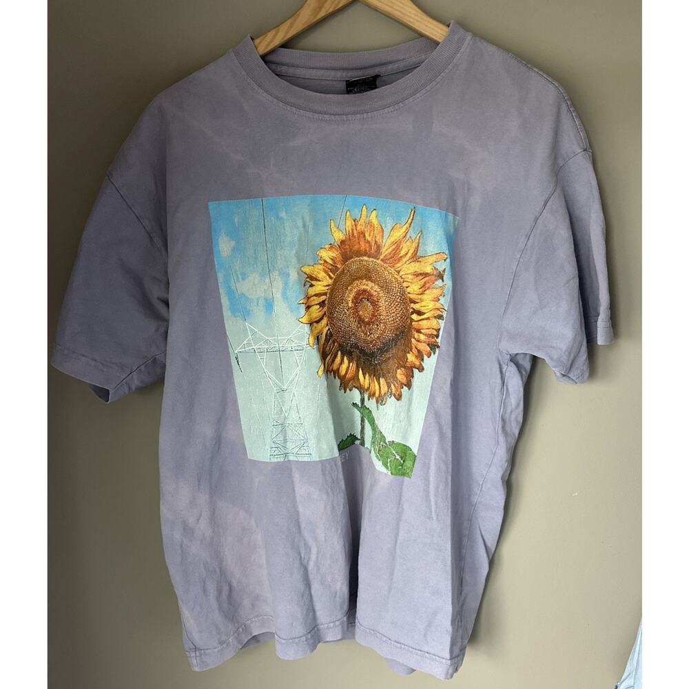 Vintage 90s Obey Flower Shirt 100% cotton T-shirt sunflower